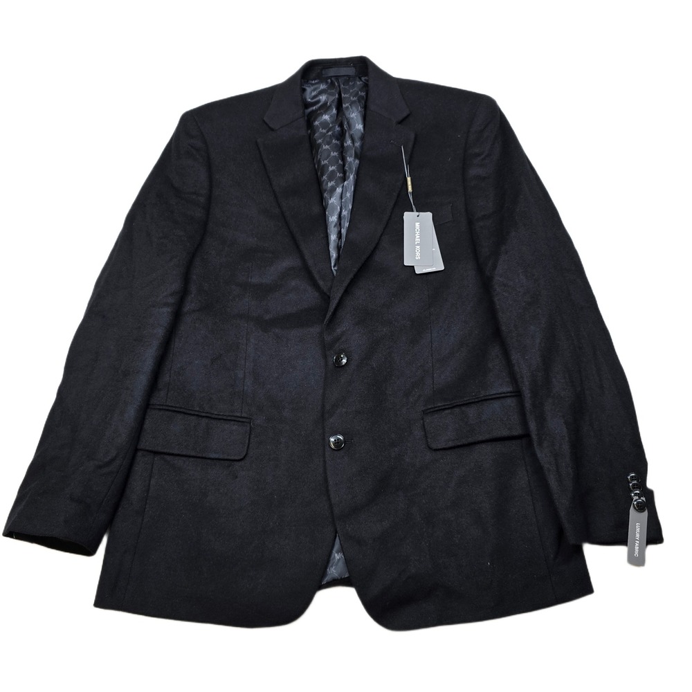 Michael Kors Kipp Sport Coat Mens 42R 42‎ Black Wool Silk Cashmere Blazer NEW
